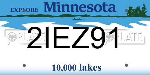 2IEZ91 Minnesota License Plate