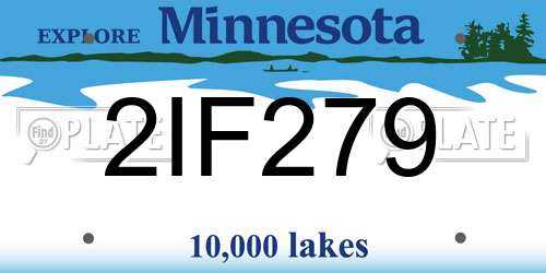 2IF279 Minnesota License Plate