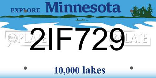 2IF729 Minnesota License Plate