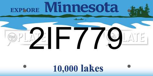 2IF779 Minnesota License Plate