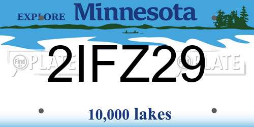 2IFZ29 Minnesota License Plate