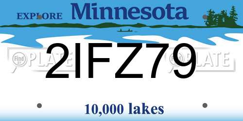2IFZ79 Minnesota License Plate