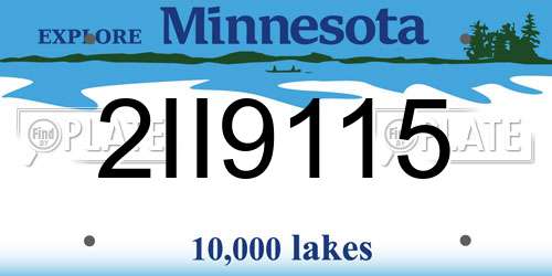 2II9115 Minnesota License Plate