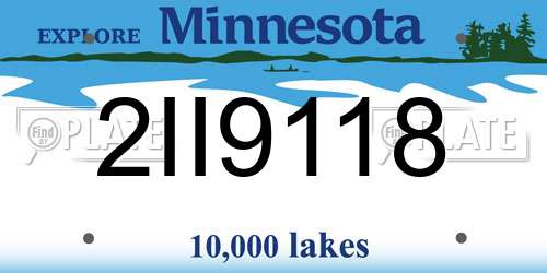 2II9118 Minnesota License Plate