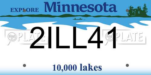 2ILL41 Minnesota License Plate