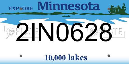 2IN0628 Minnesota License Plate