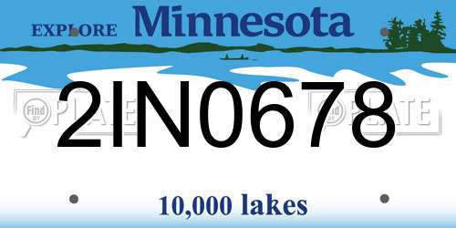 2IN0678 Minnesota License Plate
