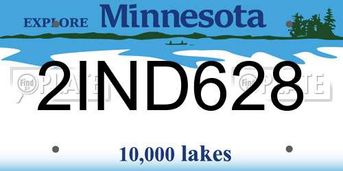 2IND628 Minnesota License Plate