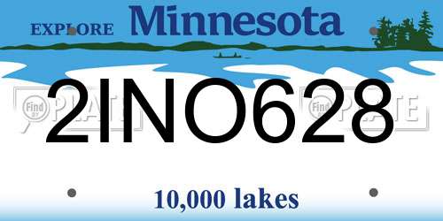 2INO628 Minnesota License Plate