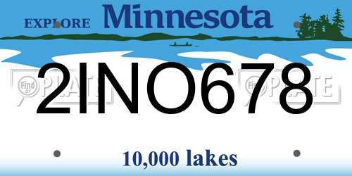 2INO678 Minnesota License Plate
