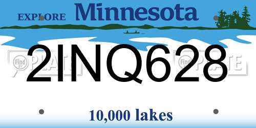 2INQ628 Minnesota License Plate