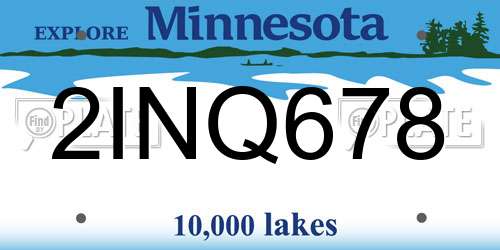 2INQ678 Minnesota License Plate