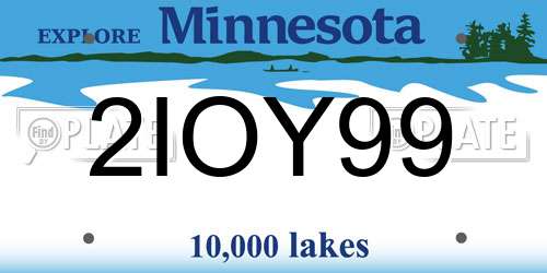 2IOY99 Minnesota License Plate