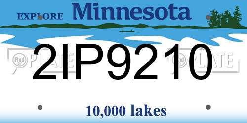 2IP9210 Minnesota License Plate