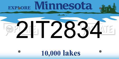 2IT2834 Minnesota License Plate