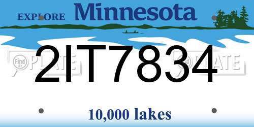 2IT7834 Minnesota License Plate