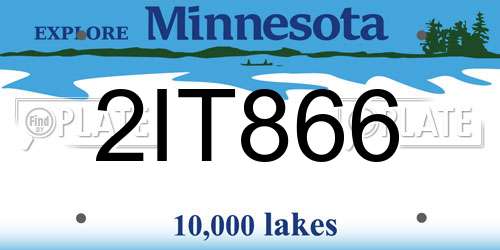 2IT866 Minnesota License Plate