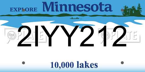 2IYY212 Minnesota License Plate