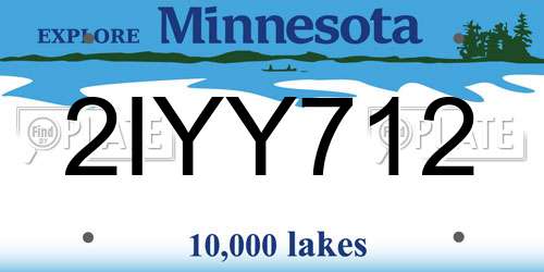 2IYY712 Minnesota License Plate