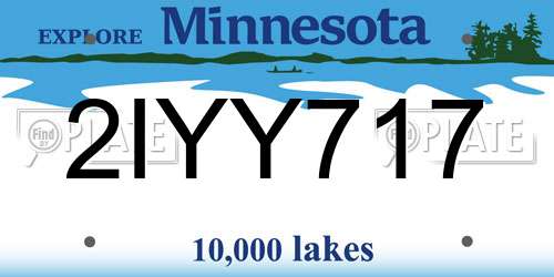 2IYY717 Minnesota License Plate