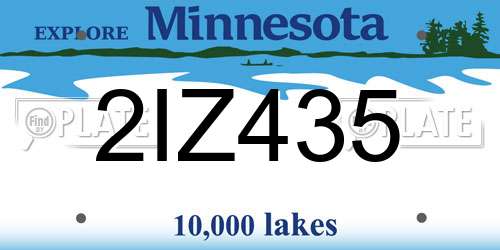 2IZ435 Minnesota License Plate