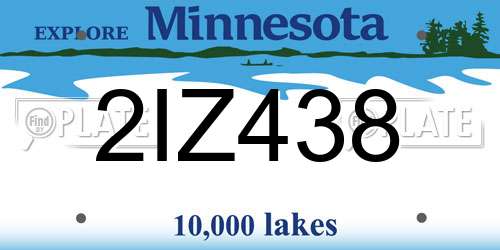 2IZ438 Minnesota License Plate