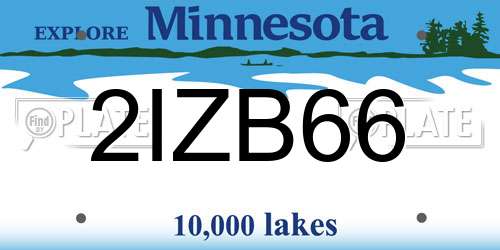 2IZB66 Minnesota License Plate