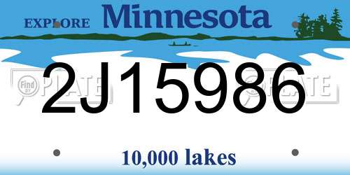 2J15986 Minnesota License Plate