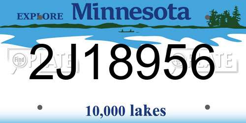 2J18956 Minnesota License Plate