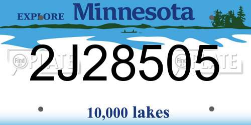 2J28505 Minnesota License Plate