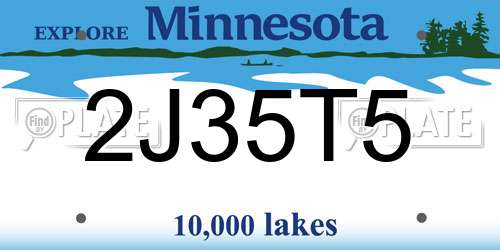 2J35T5 Minnesota License Plate