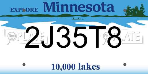 2J35T8 Minnesota License Plate