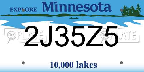 2J35Z5 Minnesota License Plate