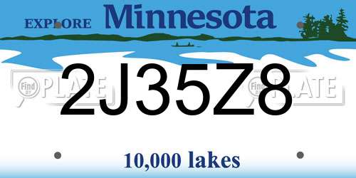 2J35Z8 Minnesota License Plate