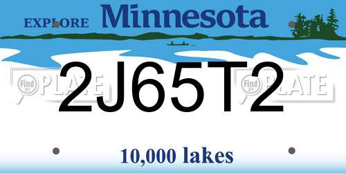 2J65T2 Minnesota License Plate