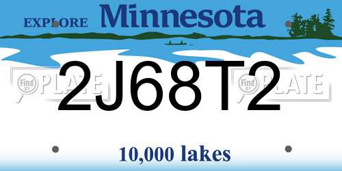 2J68T2 Minnesota License Plate