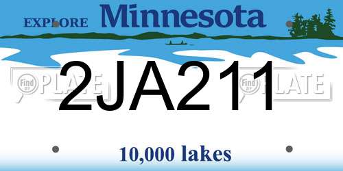 2JA211 Minnesota License Plate