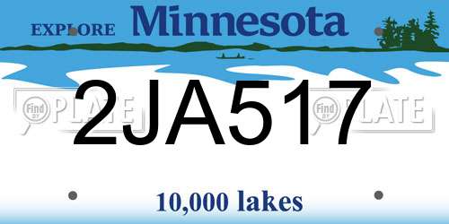 2JA517 Minnesota License Plate