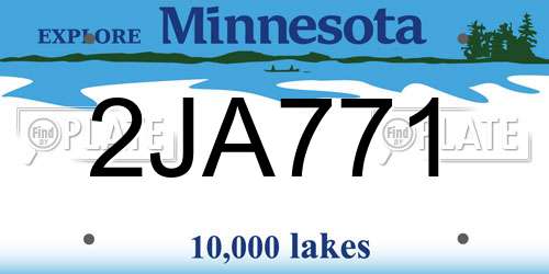 2JA771 Minnesota License Plate