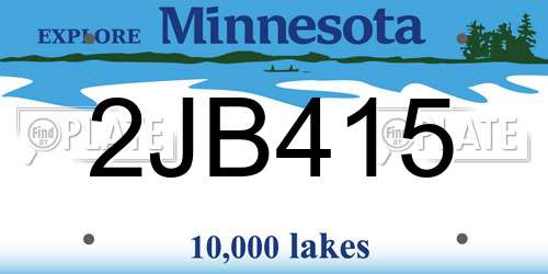 2JB415 Minnesota License Plate