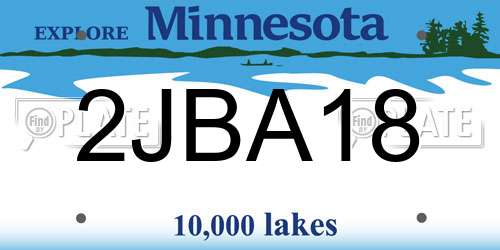 2JBA18 Minnesota License Plate