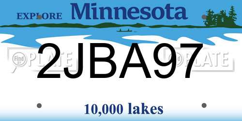 2JBA97 Minnesota License Plate