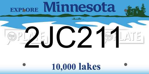 2JC211 Minnesota License Plate