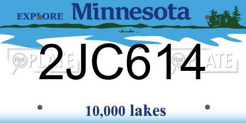 2JC614 Minnesota License Plate