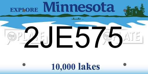 2JE575 Minnesota License Plate