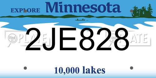 2JE828 Minnesota License Plate