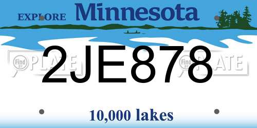 2JE878 Minnesota License Plate