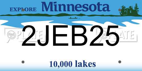 2JEB25 Minnesota License Plate