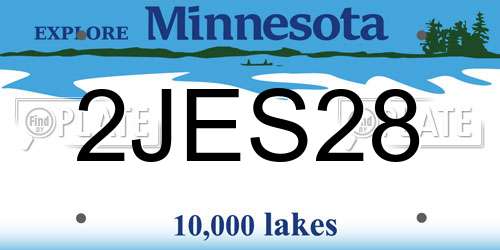 2JES28 Minnesota License Plate
