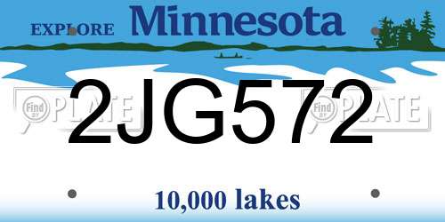 2JG572 Minnesota License Plate